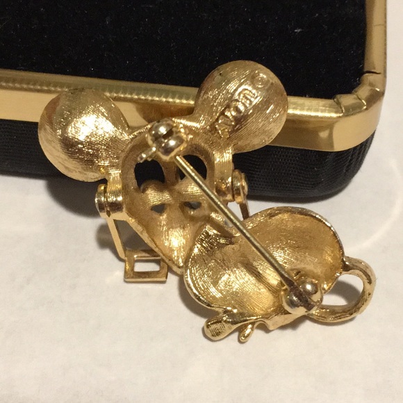 Vintage Avon Gold Tone Articulating Mouse with Eyeglasses Pin Brooch - Picture 2 of 7